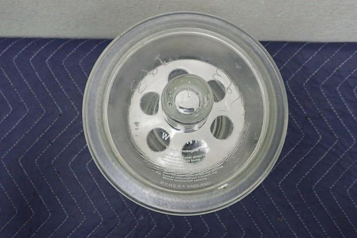 Used Pyrex 8 Inch Diameter Glass Desiccator with Lid and Coors Ceramic Plate