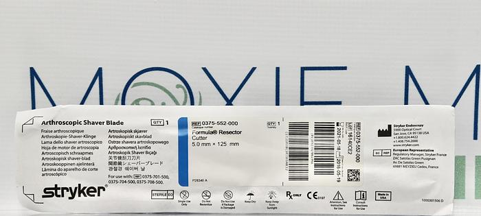 STRYKER 375-552-000 FORMULA RESECTOR CUTTER 5.0MM X 125MM, 1 BOX OF 5 UNITS