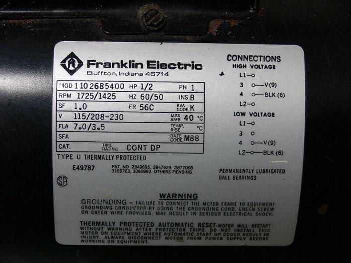 Used Alcatel 2008A Dual Stage Rotary Vane Vacuum Pump w/ Franklin 1/2 HP Motor