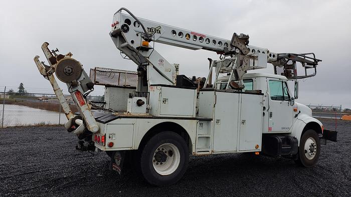 Used 1995 International 4900 w/ Telsta T40C Cable Placer Bucket Truck