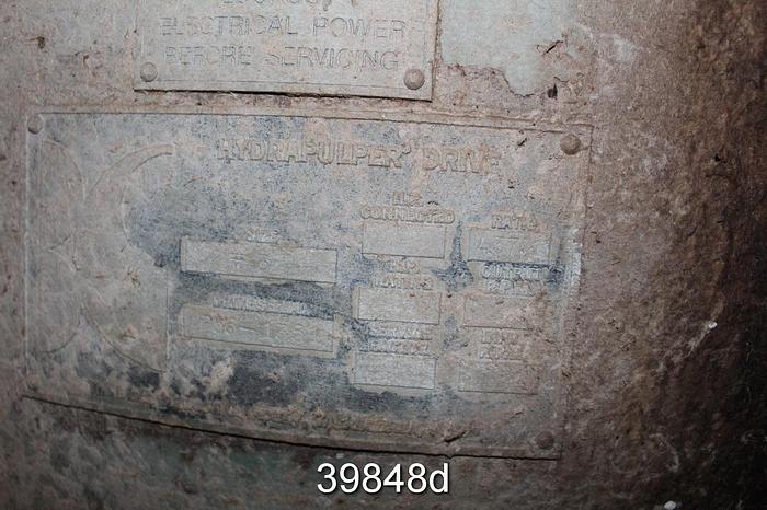 Used Black Clawson 16' Hydrapulper, 67" Vokes Rotor, No. 3 Drive, 4.37/1 Ratio #39848