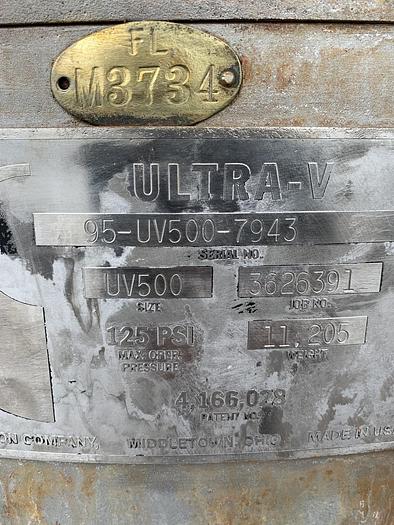 Used BLACK CLAWSON MODEL UV-500 PRESSURE SCREEN S/S 1995 75 HP MOTOR