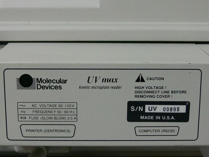 Used Molecular Devices UV Max Kinetic Microplate Reader