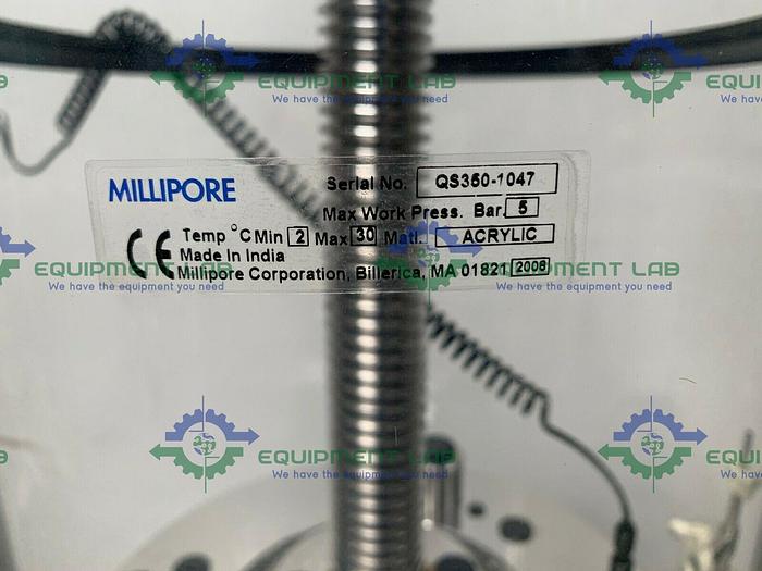 Used Millipore QuikScale GAP 350x800 74 L Chromatography Column w/ Column Bubble Trap