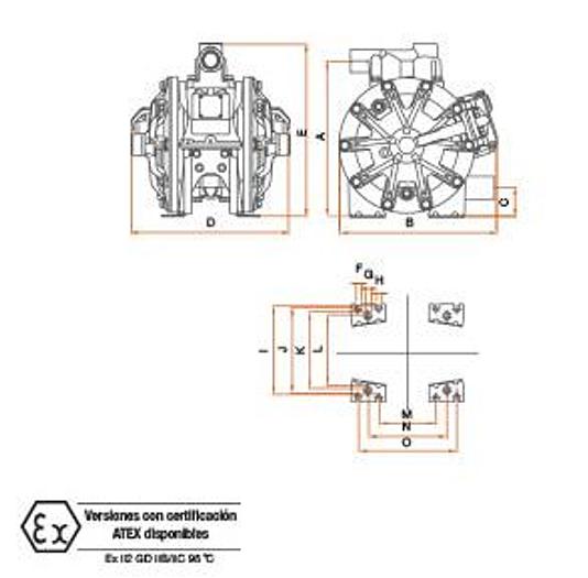 POMPA PNEUMATICA SAMOA DP200 (ACCIAIO INOSSIDABILE)