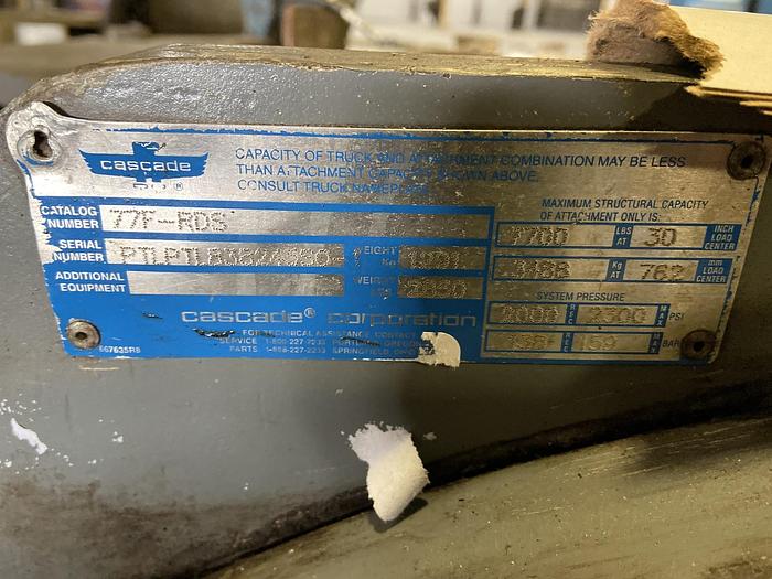 Used 60" CASCADE PAPER ROLL CLAMP MODEL 77F-RDS