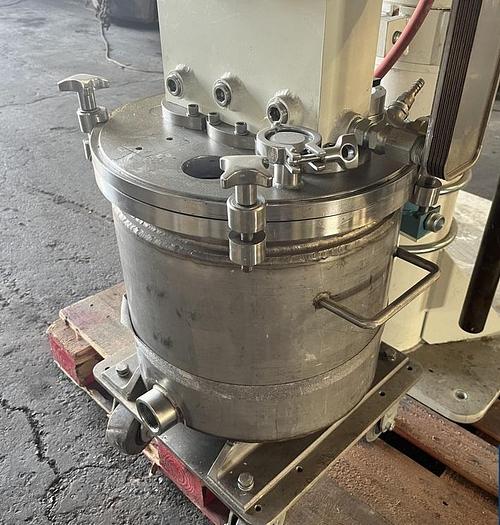 Used 5 GALLON MOREHOUSE COWLES TRIPLE SHAFT VACUUM MIXER - VISCOMAX 3V-5-5-3X - S/S - VACUUM - JACKETED