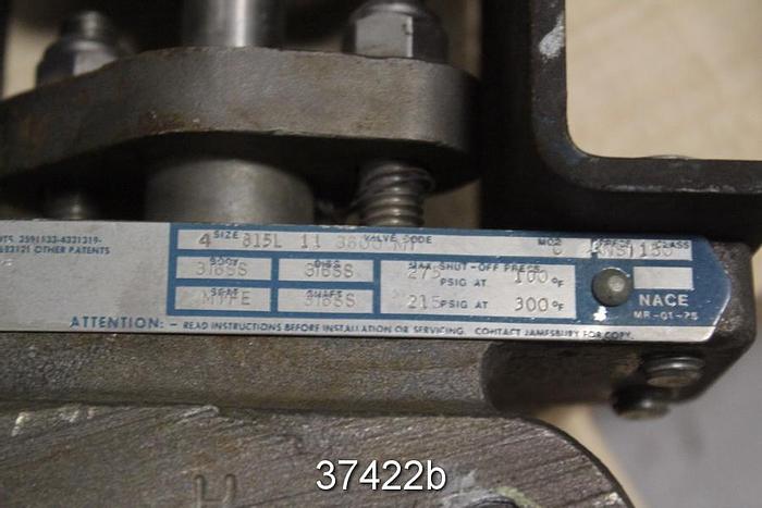 Used Jamesbury 4" Hand Operated Butterfly Valve, 815L-11-3600MT #37422