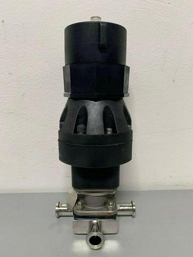 Used ITT Pure-Flo A209 3-way Stainless Steel Diaphragm Valve w/ 1" & 2" Sanitary Fit