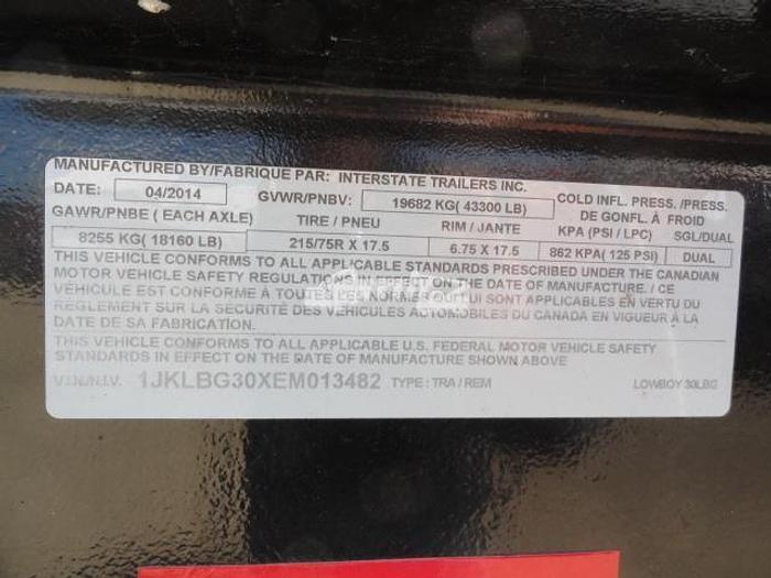 Used 2014 INTERSTATE TRAILERS 30LBG