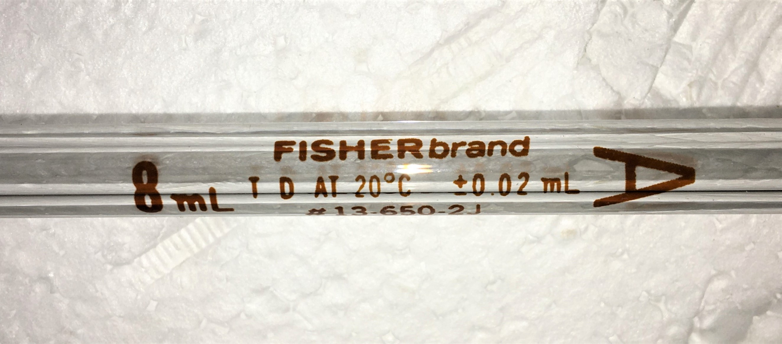 New Open Box Fisherbrand 13-650-2J Volumetric Pipet, Class A - 8mL (Pack of 8)