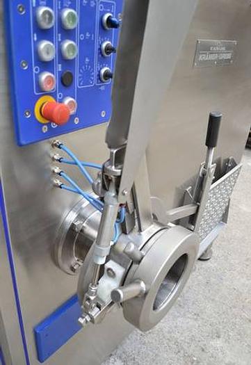 Used Krämer + Grebe WW 160-2 meat mincer with bone separator and loading device 182572