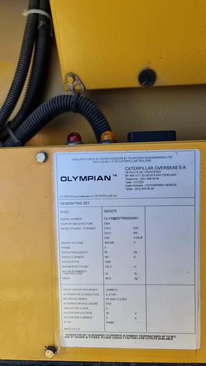 Usato Gruppo Elettrogeno Olympian motore Perkins serie 1300 - 275 kva