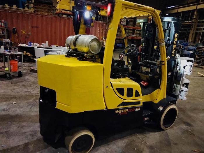 Used 12,000 POUND HYSTER MODEL S120FTPRS TRIPLE STAGE  ROLL CLAMP TRUCK-PENDING SALE