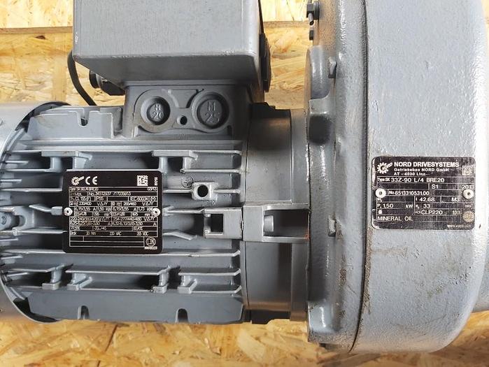 Gebraucht Stirnradgetriebemotor, SK 33Z-90 L/4 BRE20, 1395/33 rpm, Nord Drivesystems,  gebraucht-Top