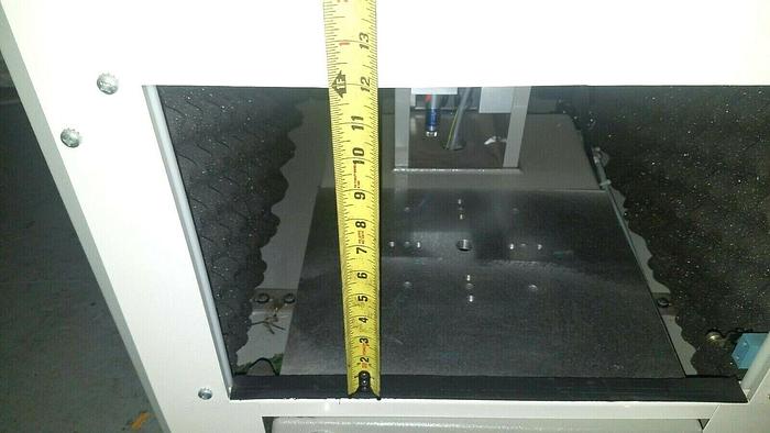 Used Omega Ultrasonic Plastic Welder MPXII in shielded cabinet with safety doors