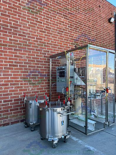 Used Ross  PVM 40 Stainless Steel Triple Shaft Mixer w/ Two 40 Gallon Tanks