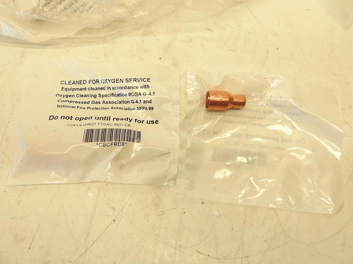 Lot 30 Nibco CBCFRDB 1/2 x 1/4 in. Copper Fitting Reducer (Clean & Bagged, 5/8 x
