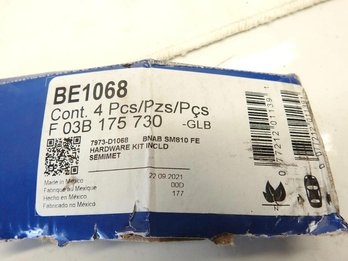 BOSCH BE1068 Blue Semi-Metallic Disc Brake Pad Set - Compatible With Select Ford