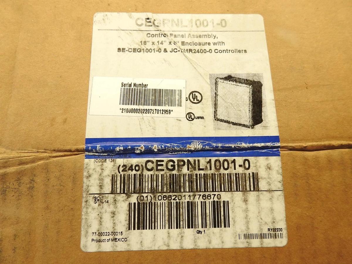 Johnson ENCLOSED control panel SE-CEGPNL 1001-0 & JC-TMR2400-0 Controllers, NEW
