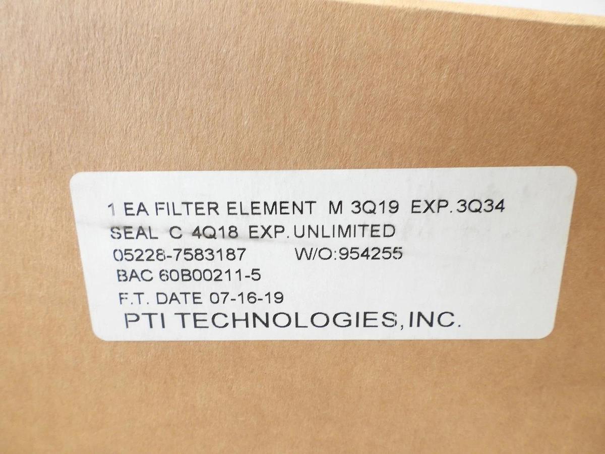 New PTI Technologies 7583187 FAA-PMA Hydraulic Filter Element 05228-7583187