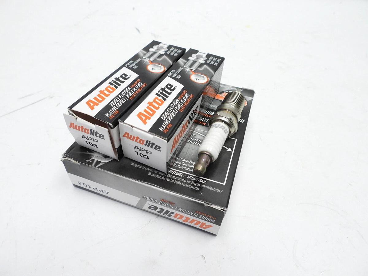 Autolite Double Platinum Spark Plugs - MPN APP103 - Set of 6 Spark Plugs