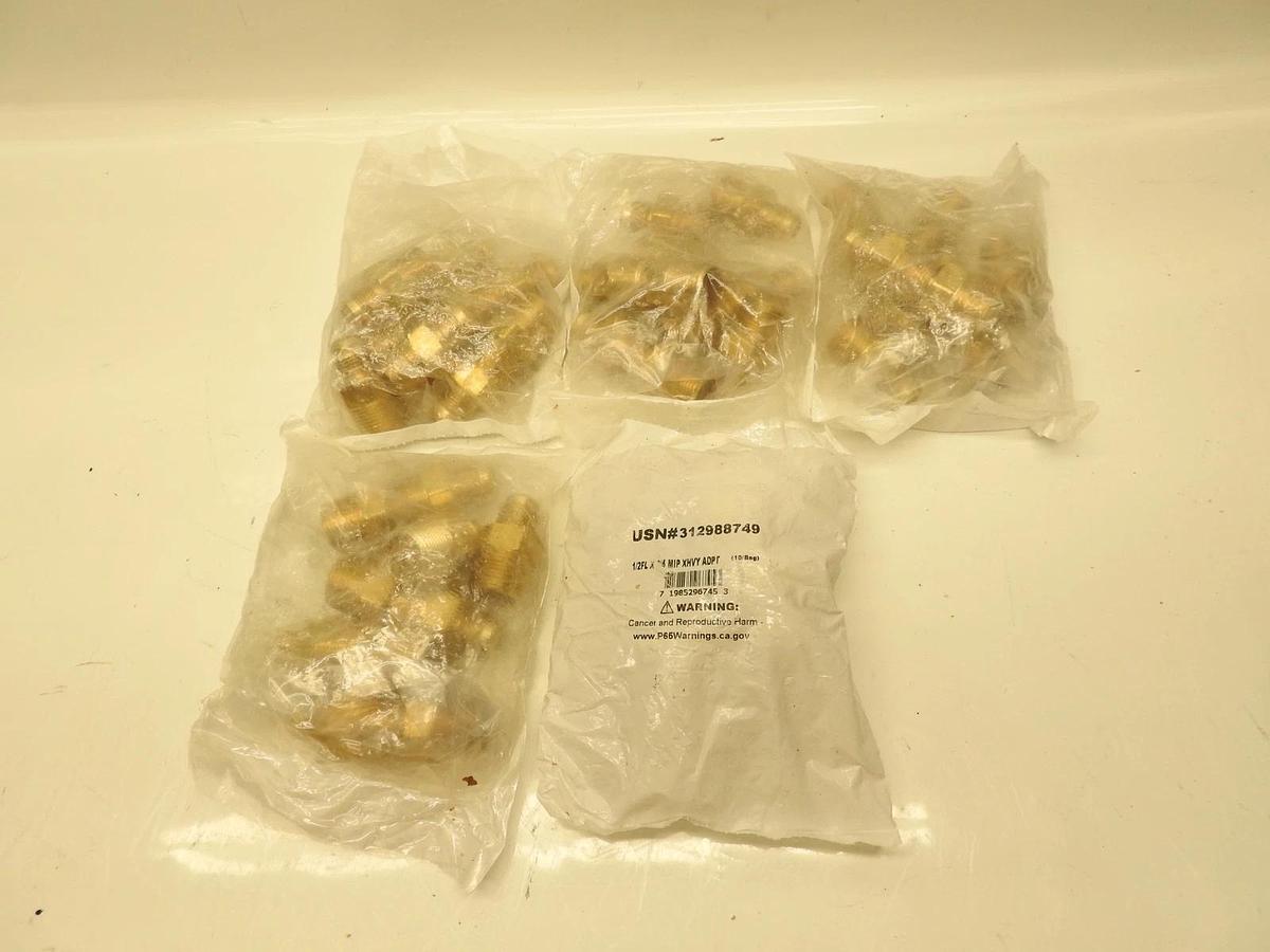 50PK Anderson Metals 1/2 in. Flare x 3/4 in. Brass MIP Extra Heavy Long Thread A