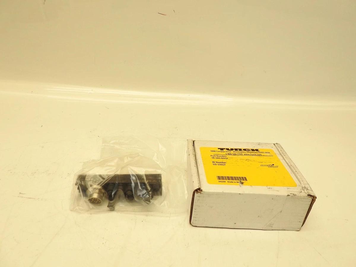 New TURCK VB 1003-BSV14 10-PORT J-BOX; STANDARD WIRING; M16 CONNECTOR U2-13317