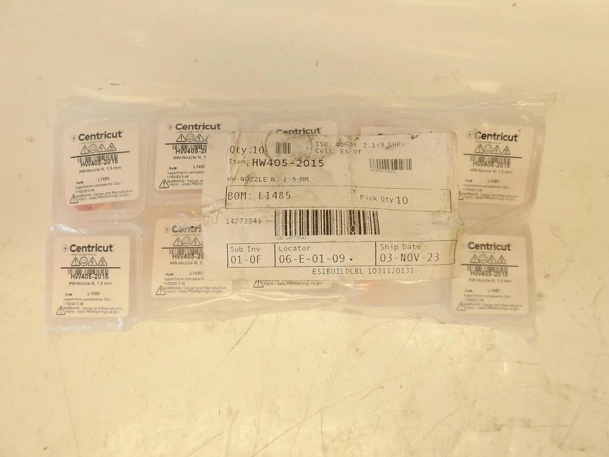 Lot Of 10 Centricut HW405-2015, HW-Nozzle N, 1.5mm
