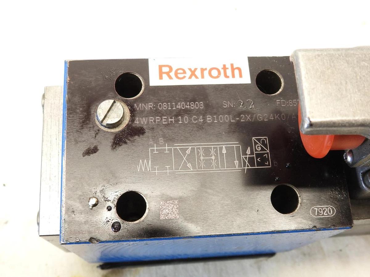 Genuine Rexroth 0811404803 Hydraulic Proportional Valve 4WRPEH-10-C4-B100L-20/G2