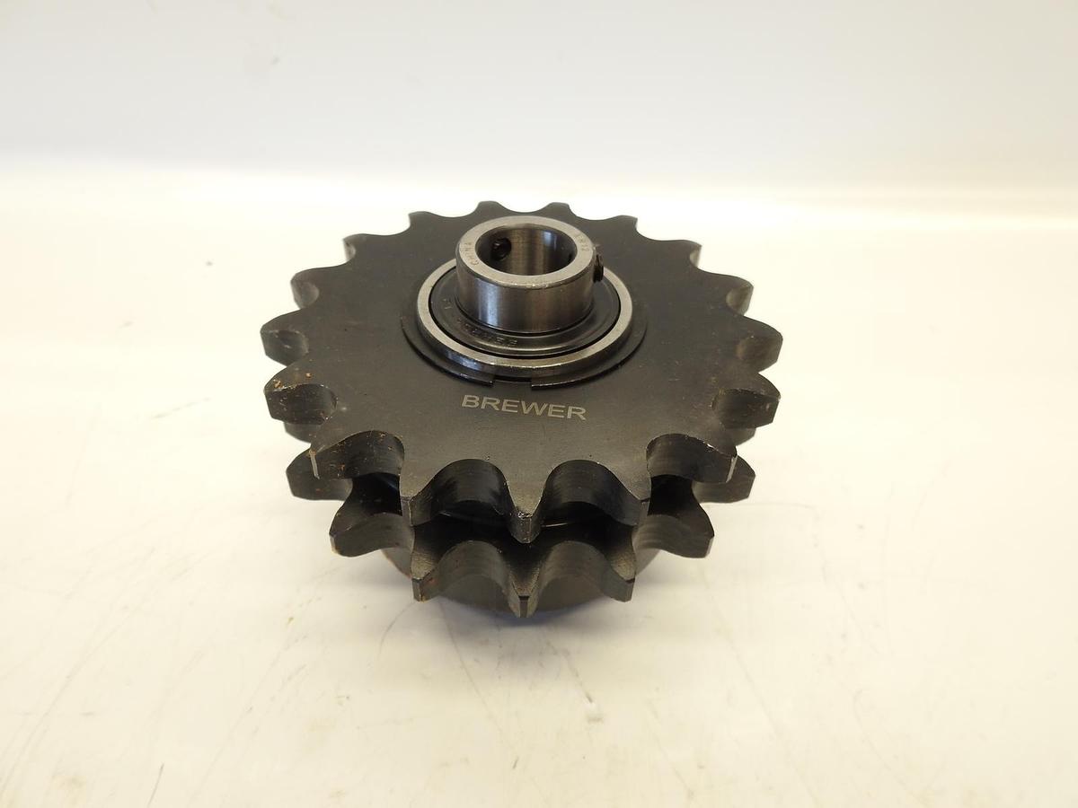 BREWER D60B17F DOUBLE-WIDTH IDLER SPROCKET #60-1 CHAIN PITCH 17 TEETH 1" BORE