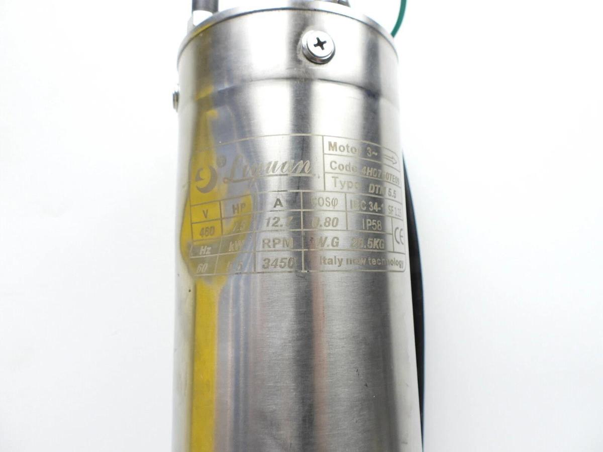 New Liyuan Submersible Pump 4H0750TE09 7.5HP 460V 60Hz 3450Rpm 12.7A 26.5Kg