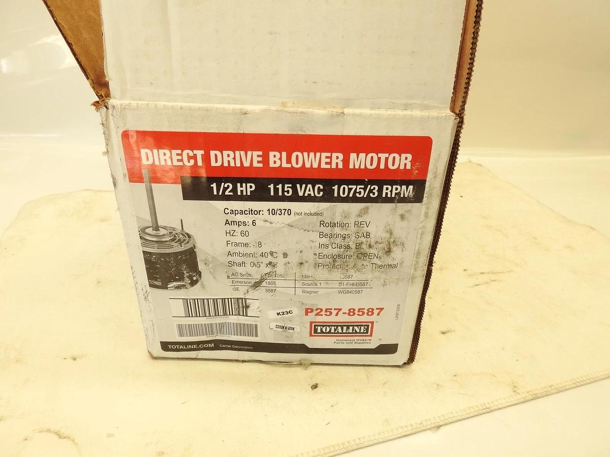 Totaline P257-8587 1/2 HP 115V 1075 RPM Reversible Rotation Blower Motor