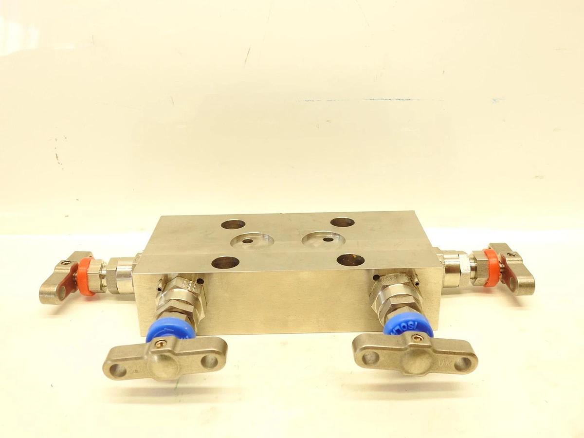 New Oem Parker Hannifin H Series 4 Valve Manifold HDS4CPBARB3/16 316SS-PTFE