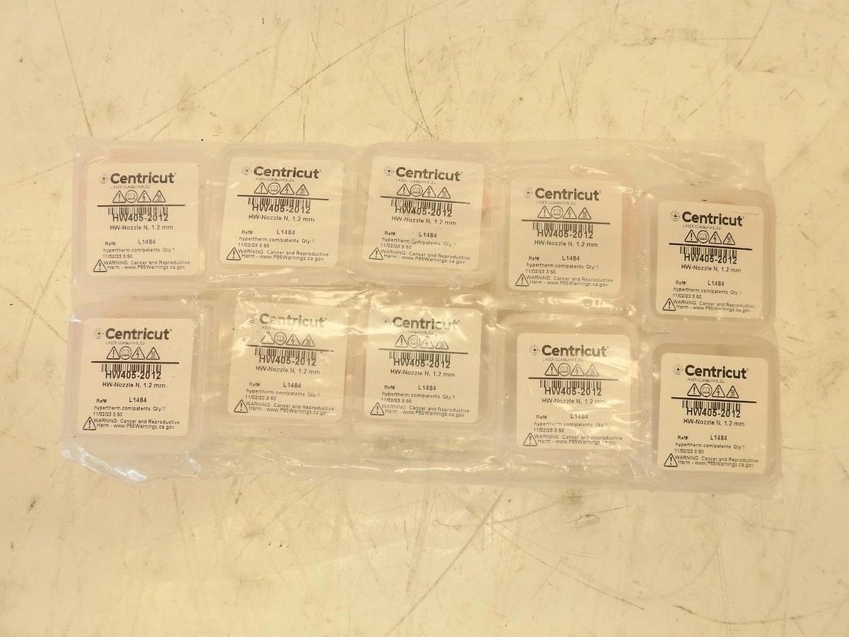 Lot Of 10 Centricut Hypertherm HW405-2012 Nozzle 1.2mm
