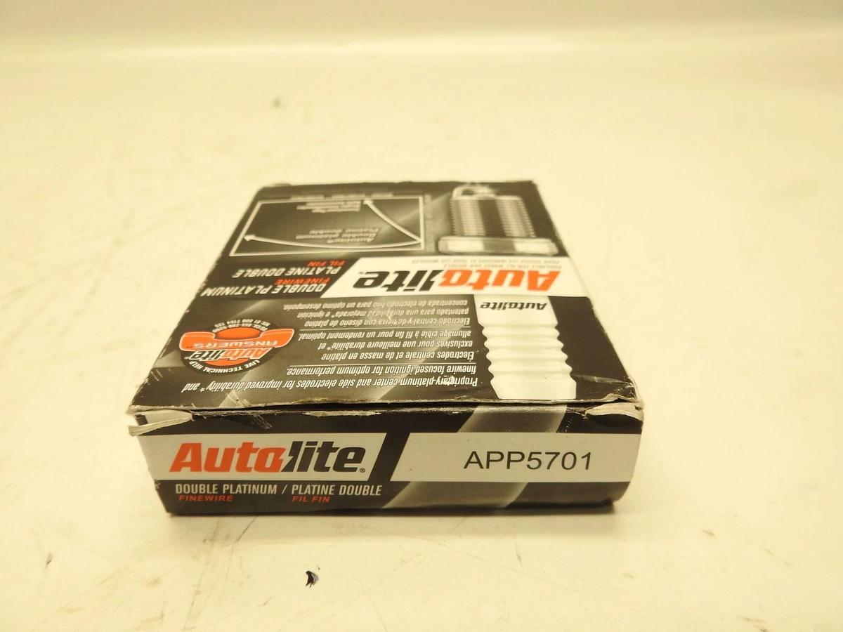 Used 4PK Autolite APP5701 Double Platinum Automotive Replacement Spark Plug