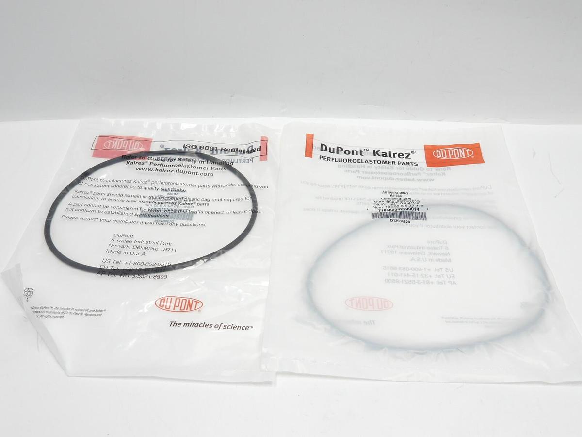 Lot OF 2 DUPONT AS-568 K#336 O-RING NOM: 7.225 X 0.210 IN Nom: 183.52 X 5.33 MM