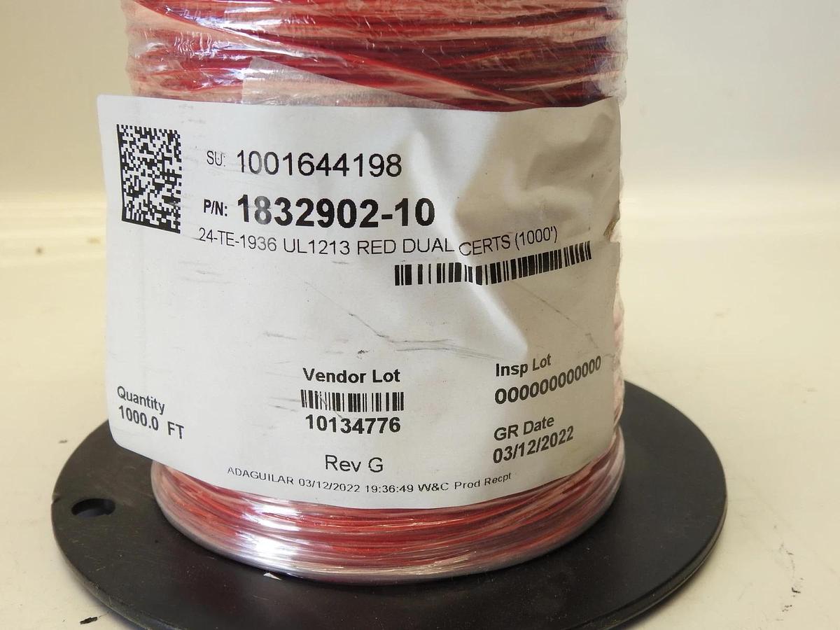 New 1000ft Belden Hook-Up Wire PTFE 24AWG High Temp 200C Red 83003 0021000
