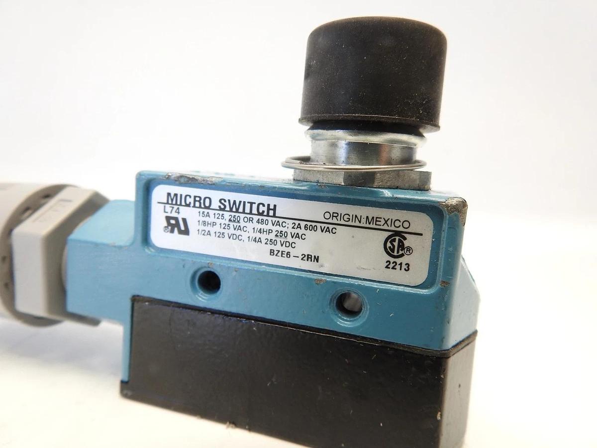 Honeywell Micro Switch Bze6-2Rn Limit Switch, Plunger, 1Nc/1No, 15A @ 600V Ac,