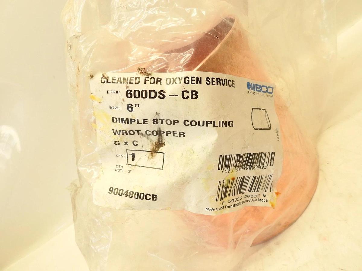Nibco 6000DS-CB 6" 9004800CB Solder Pressure Copper Coupling