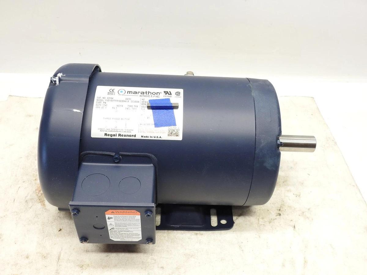 Marathon Electric E2154 Motor 1.5 HP 1750 Rpm 3ph 200 V 145TTFR16038AA 3ph