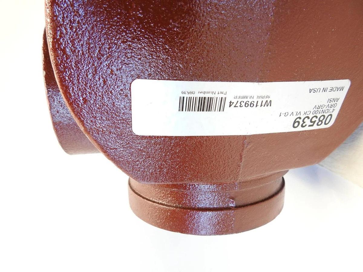 Viking 08539 Swing Check Valve Fire Sprinkler G-1 4in 4" Grooved G1 4 Groove