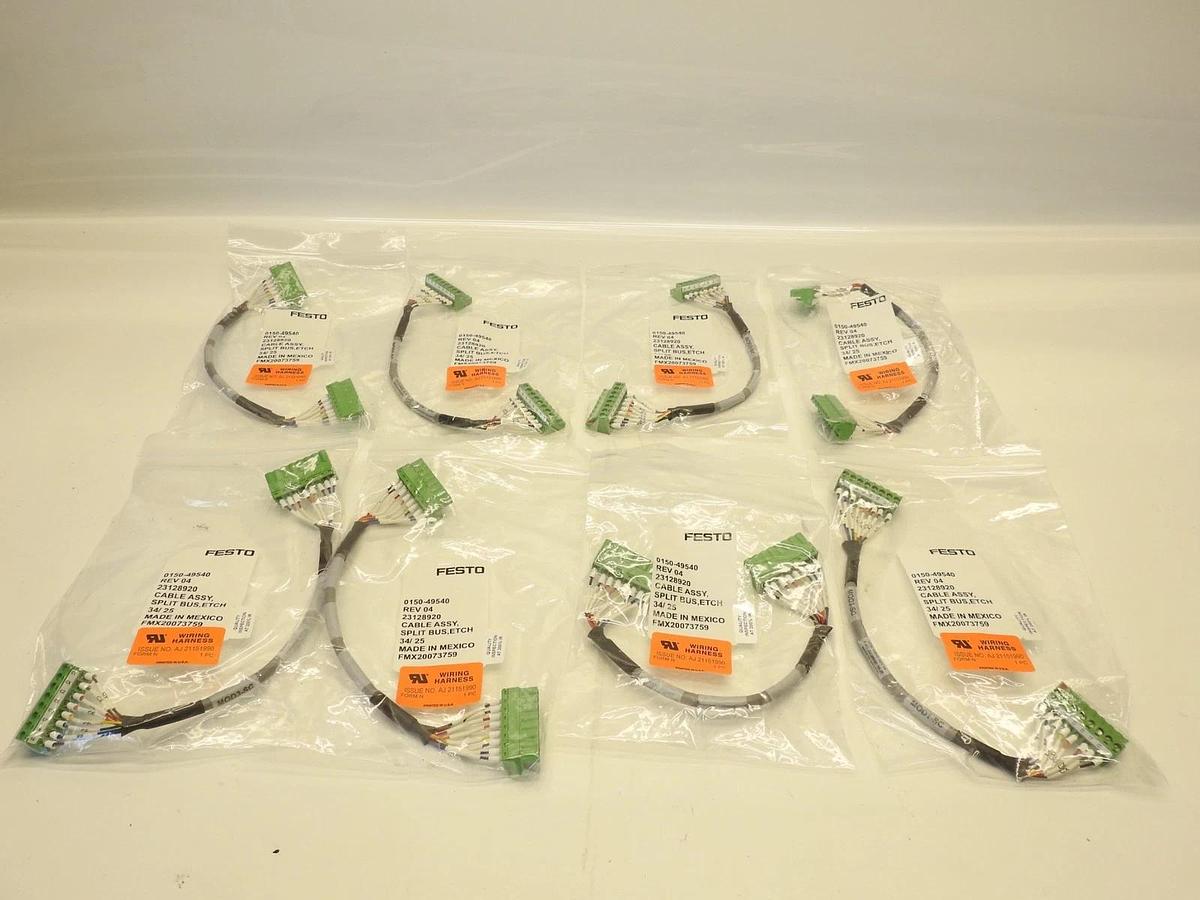 Lot Of 8 Festo CABLE ASSY SPLIT BUS ETCH 0150-49540 23128920 AJ 21151990  FMX200
