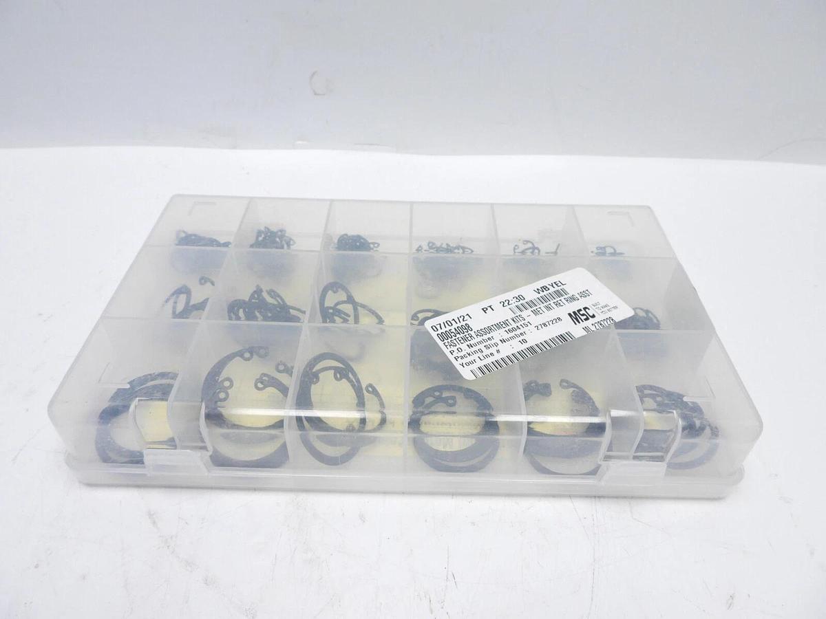 174 Piece, M10 to M40, Steel, Snap Internal Retaining Ring Assortment
