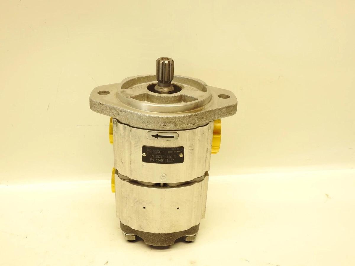 New Genuine Oem Parker 3349121837 Tandem Hydraulic Gear Pump