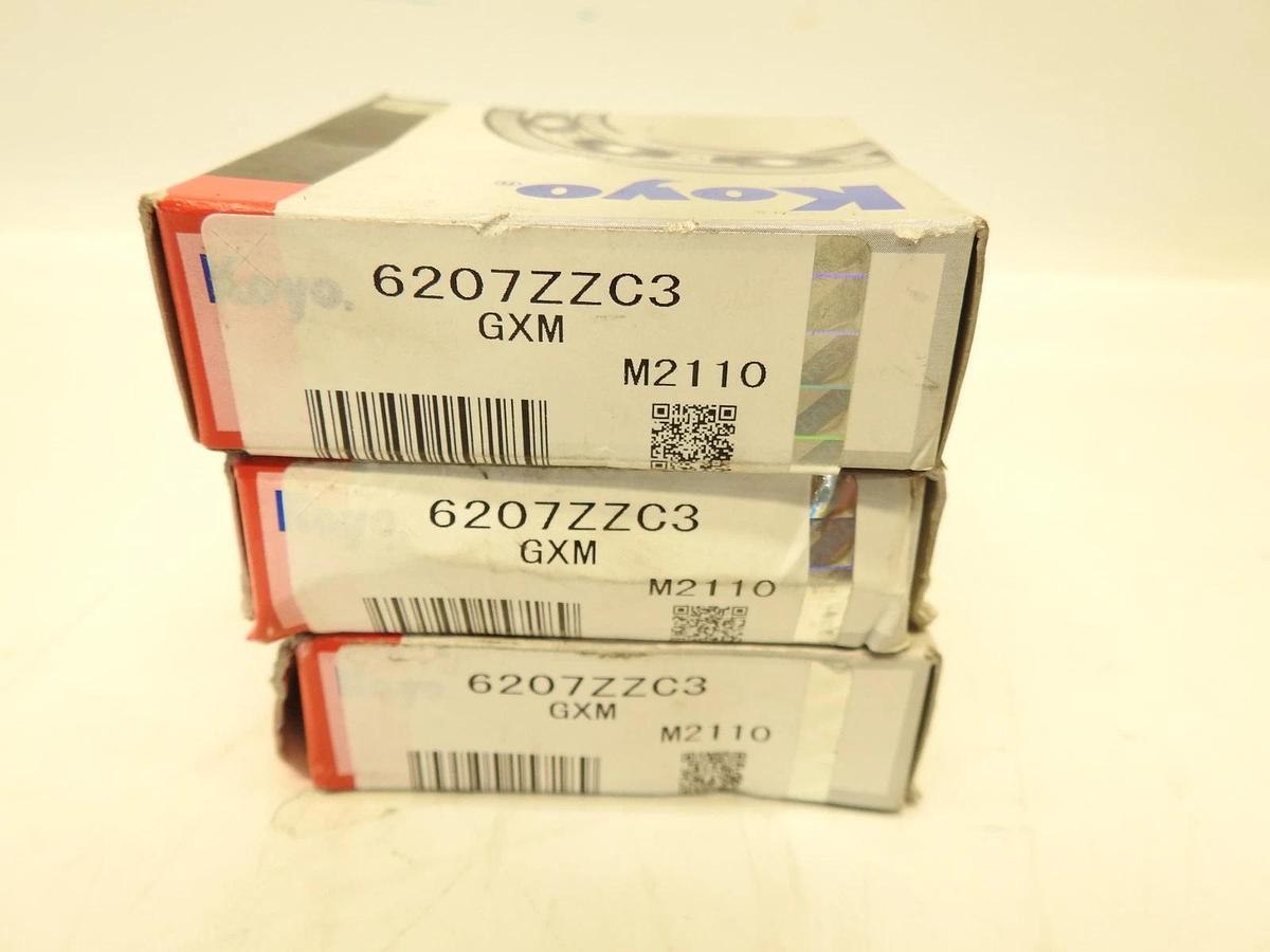 Lot Of 3 Koyo 6207 ZZC3, Single Row Radial Bearing (SKF 2Z, Fafnir/Timken 207KDD