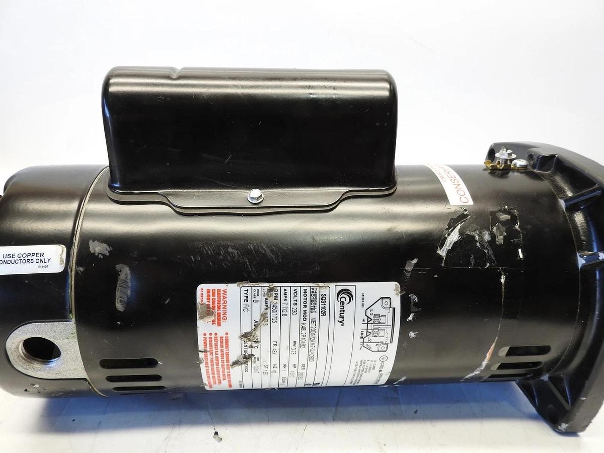 Century Sqs1102r Pool Pump Motor, Permanent Split Capacitor, 1, 1/6 Hp, 48Y