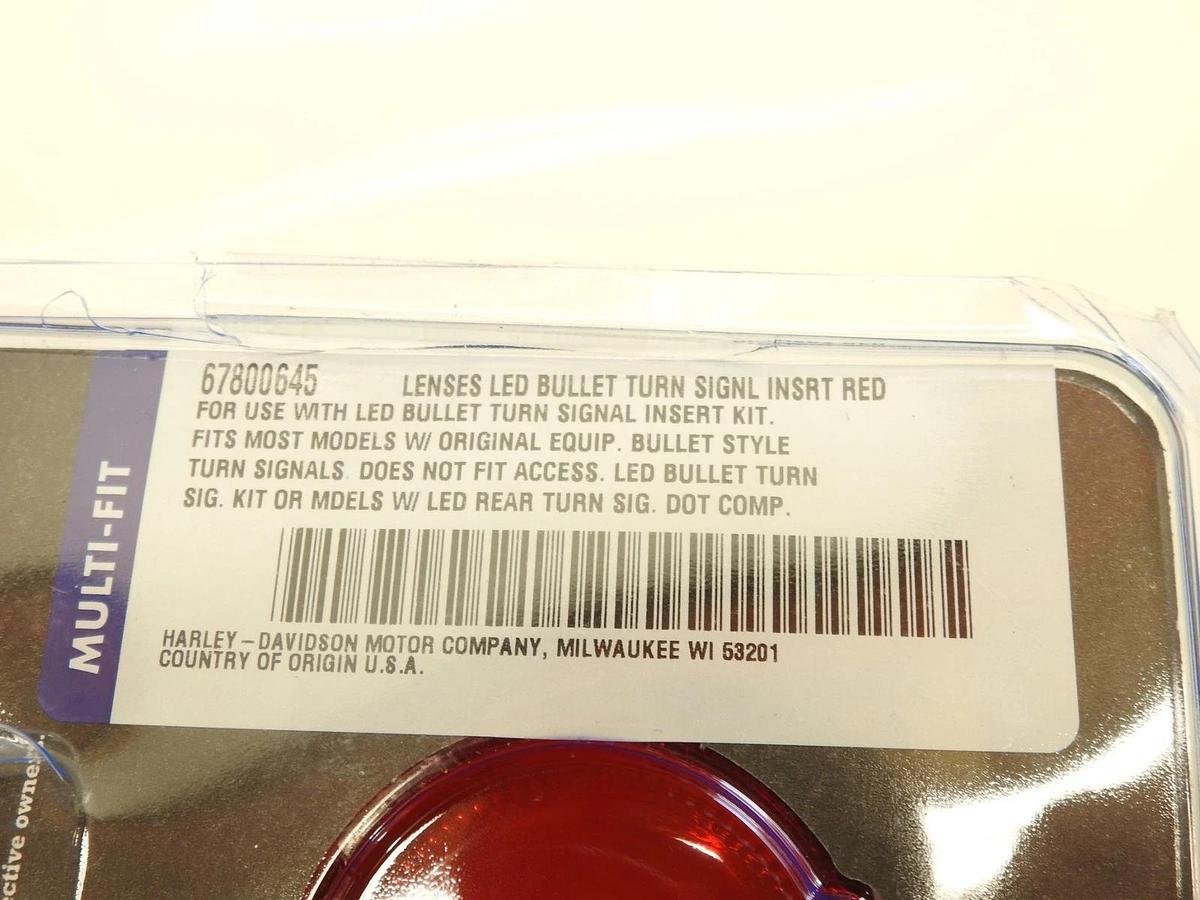 Oem Harley Davidson 67800645 Multi-Fit Lenses LED bullet turn red signal insert