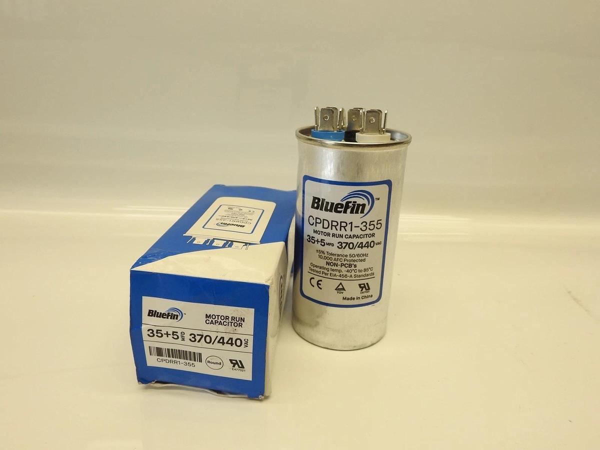 35+5 Capacitor, BlueFin 370/440, HVAC, AC Parts, New, CPDRR1-355, Round,