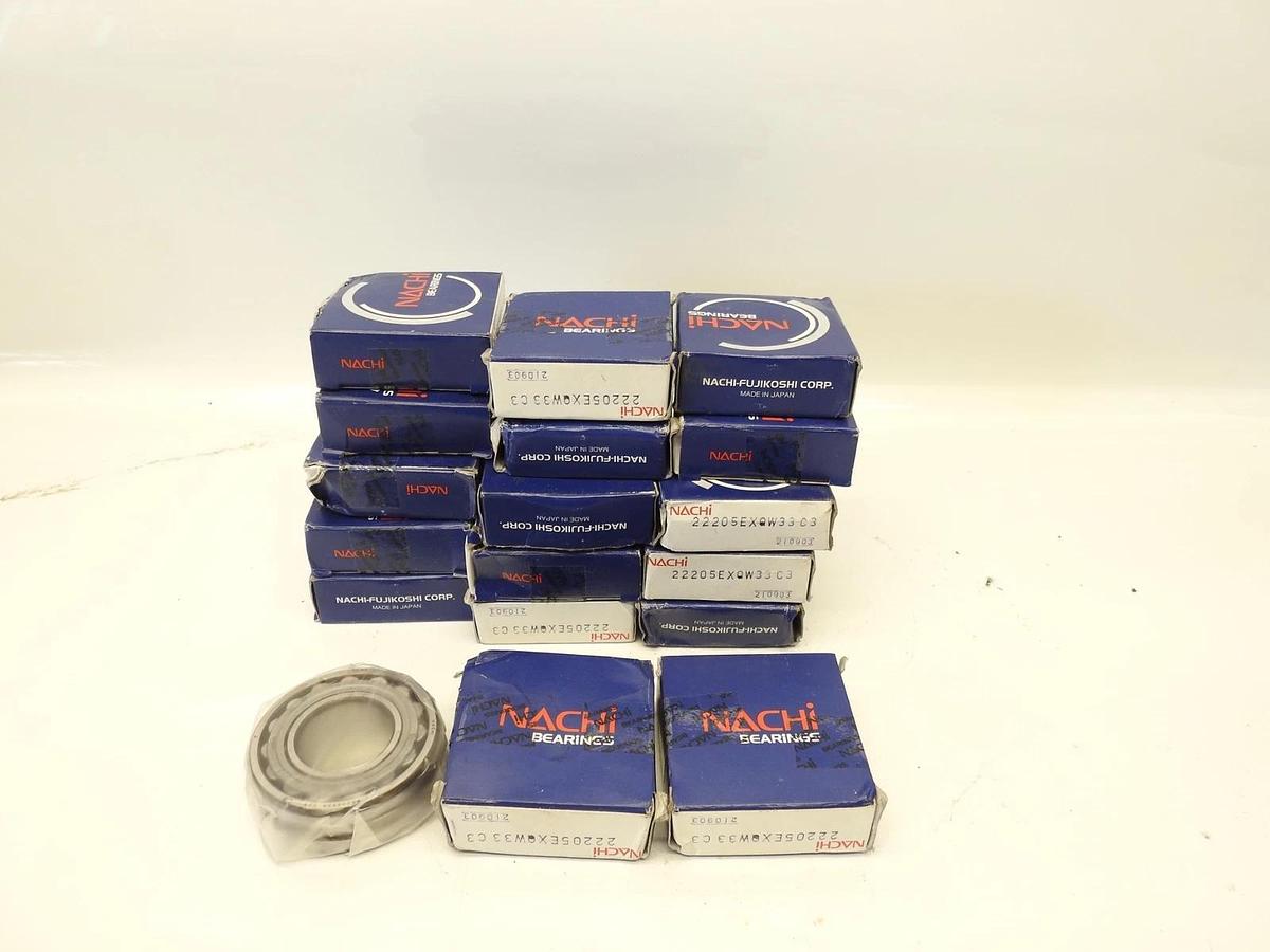 Lot Of 17 NACHI 22205 EXQW33C3 Spherical Roller Bearing